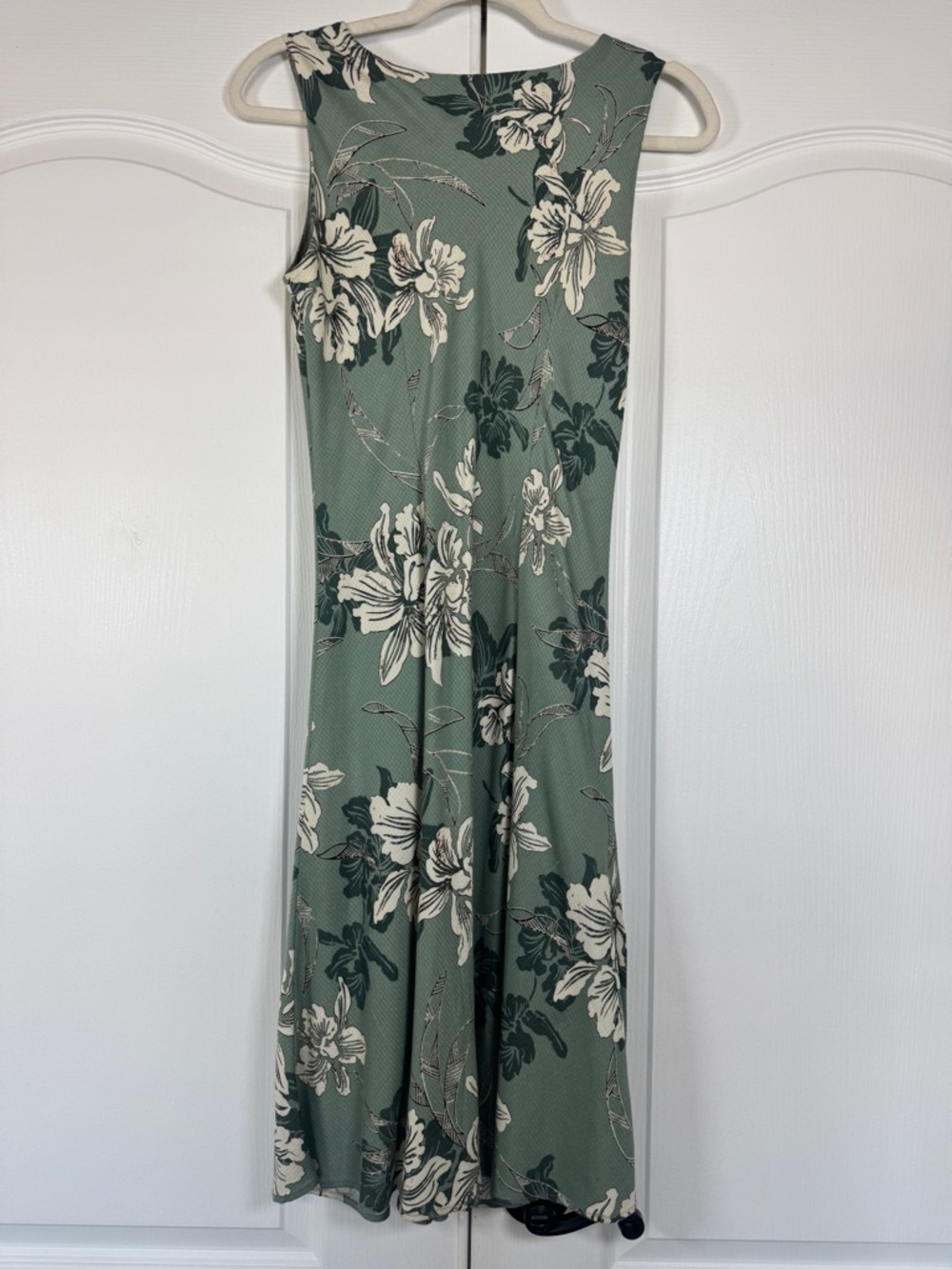 Vintage Hilo Hattie Hawaiian Floral Midi Dress Sage Green Small - Picture 3 of 8